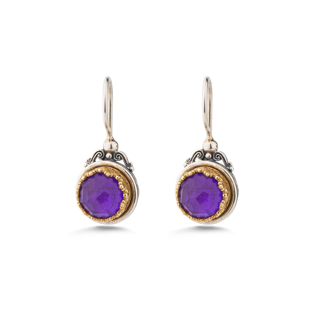 Gerochristo - Iris earrings in Sterling Silver with Doublet Stones
