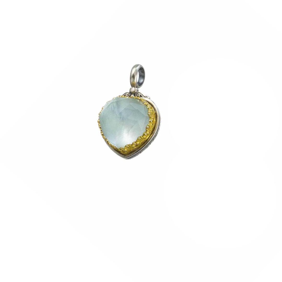 Gerochristo - Iris Heart Pendant in Sterling Silver with Gemstone