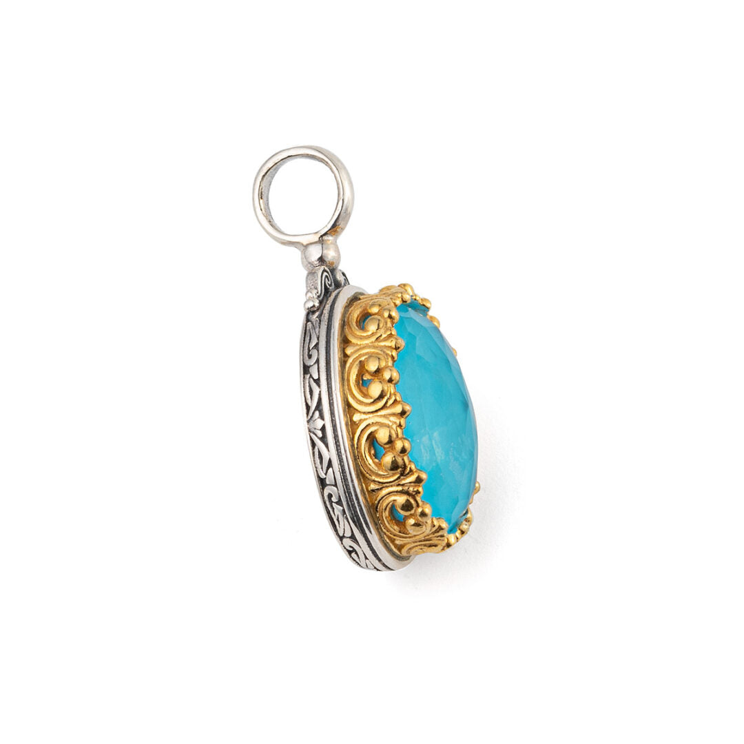 Gerochristo - Iris pendant in Sterling Silver with Turquoise