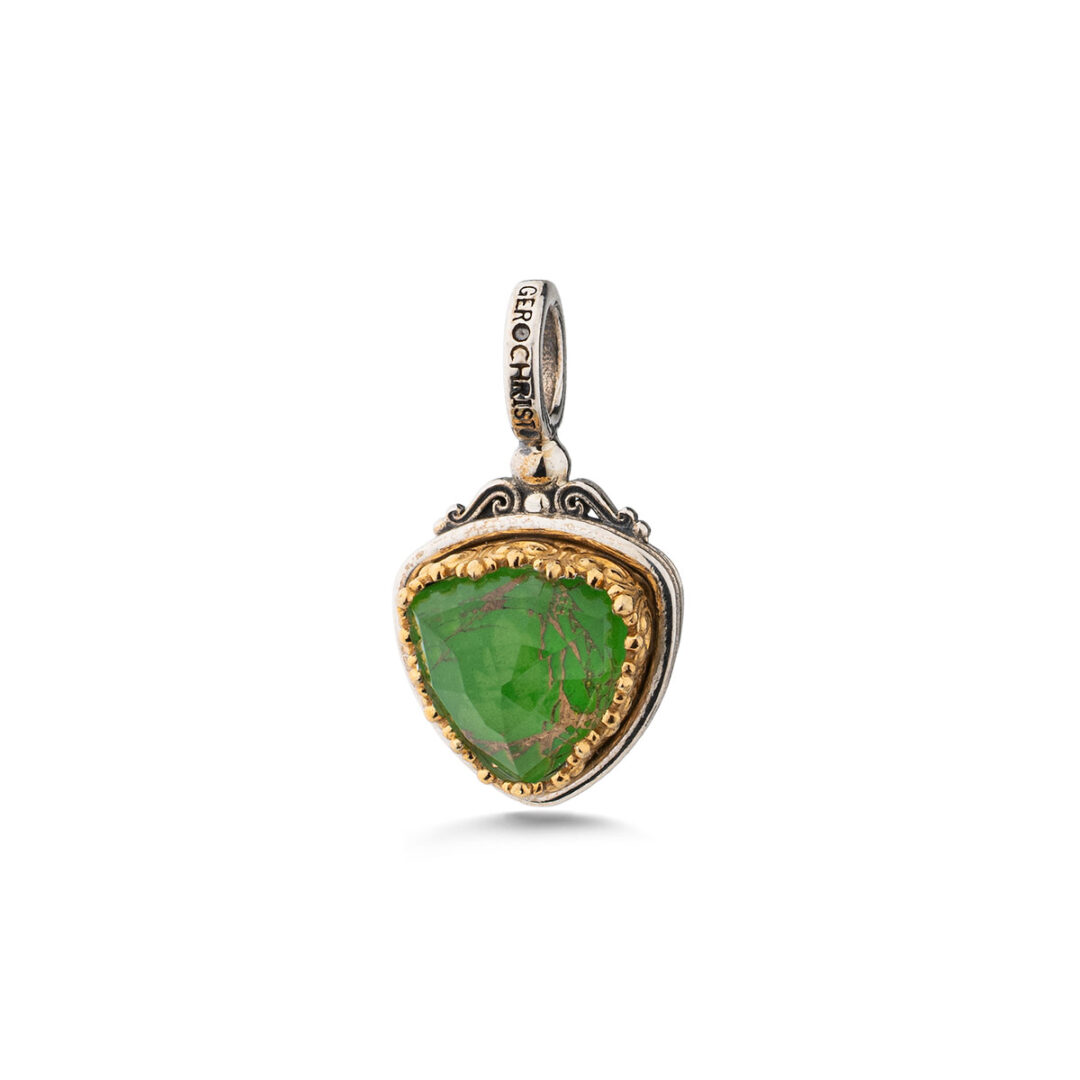 Gerochristo - Iris Small Triangle Pendant in Sterling Silver with Doublet Gemstone