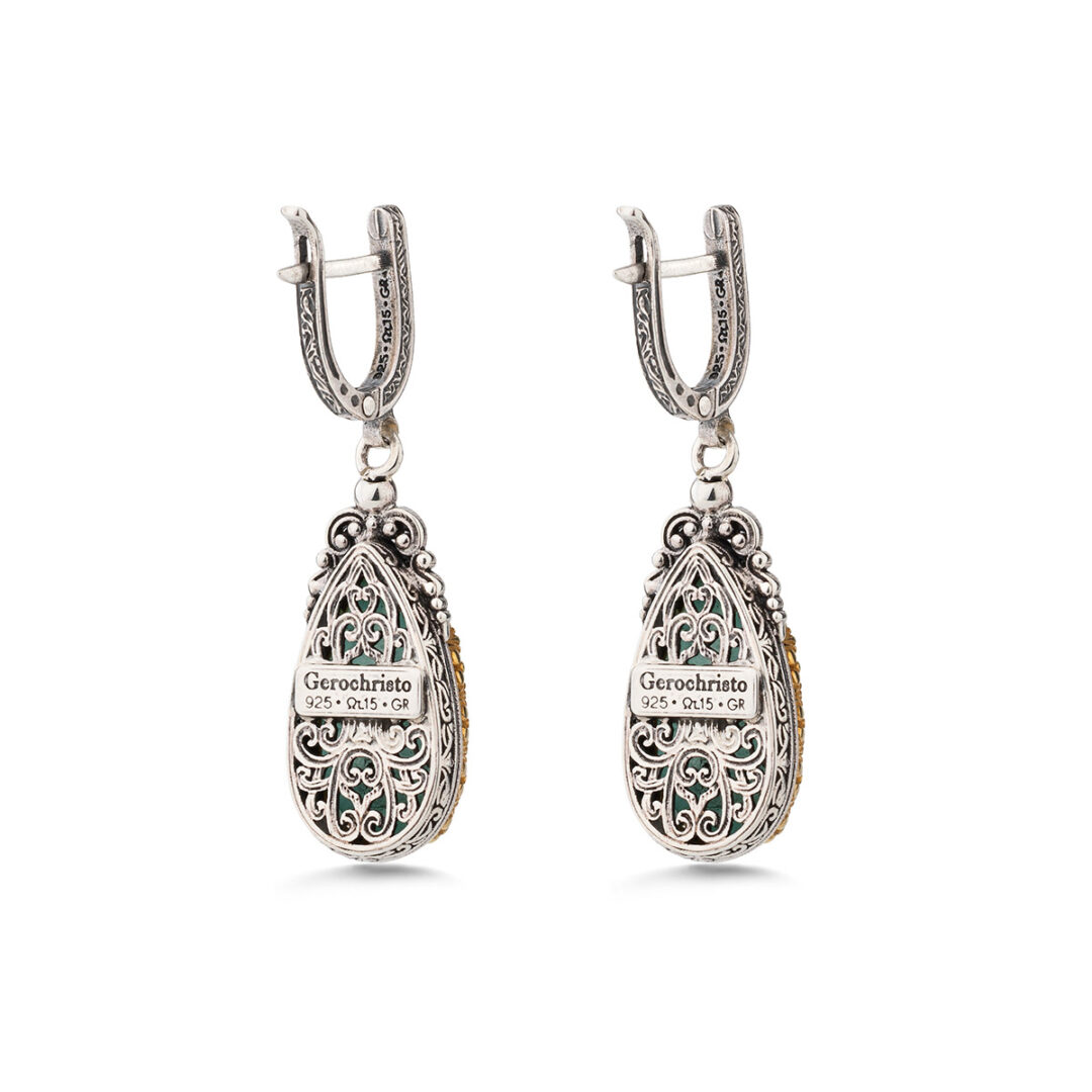Gerochristo - Iris Dangle earrings in Sterling silver with Doublet Gemstones