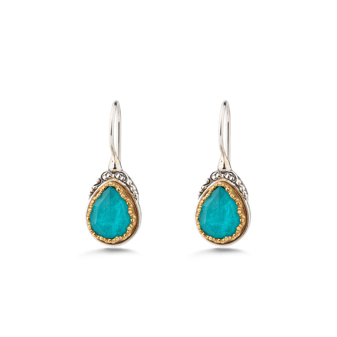 Gerochristo – Iris TearDrop Earrings in Sterling Silver with Gemstones