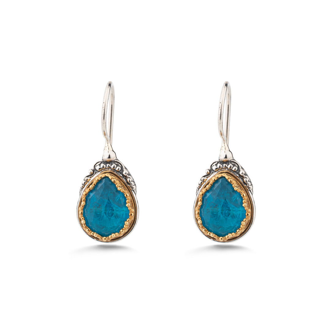 Gerochristo – Iris TearDrop Earrings in Sterling Silver with Gemstones