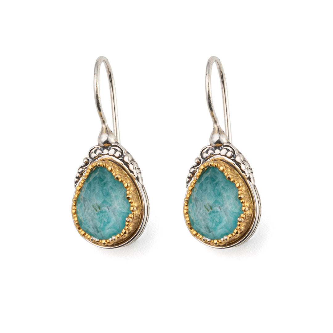 Gerochristo – Iris Earrings in Sterling Silver with Amazonite