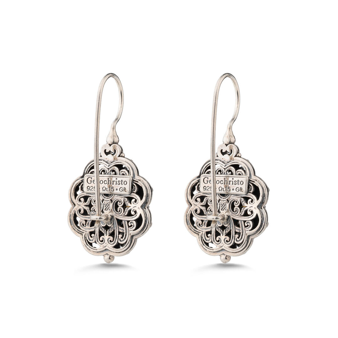 Gerochristo - Penelope earrings in Sterling Silver with Doublet Gemstones