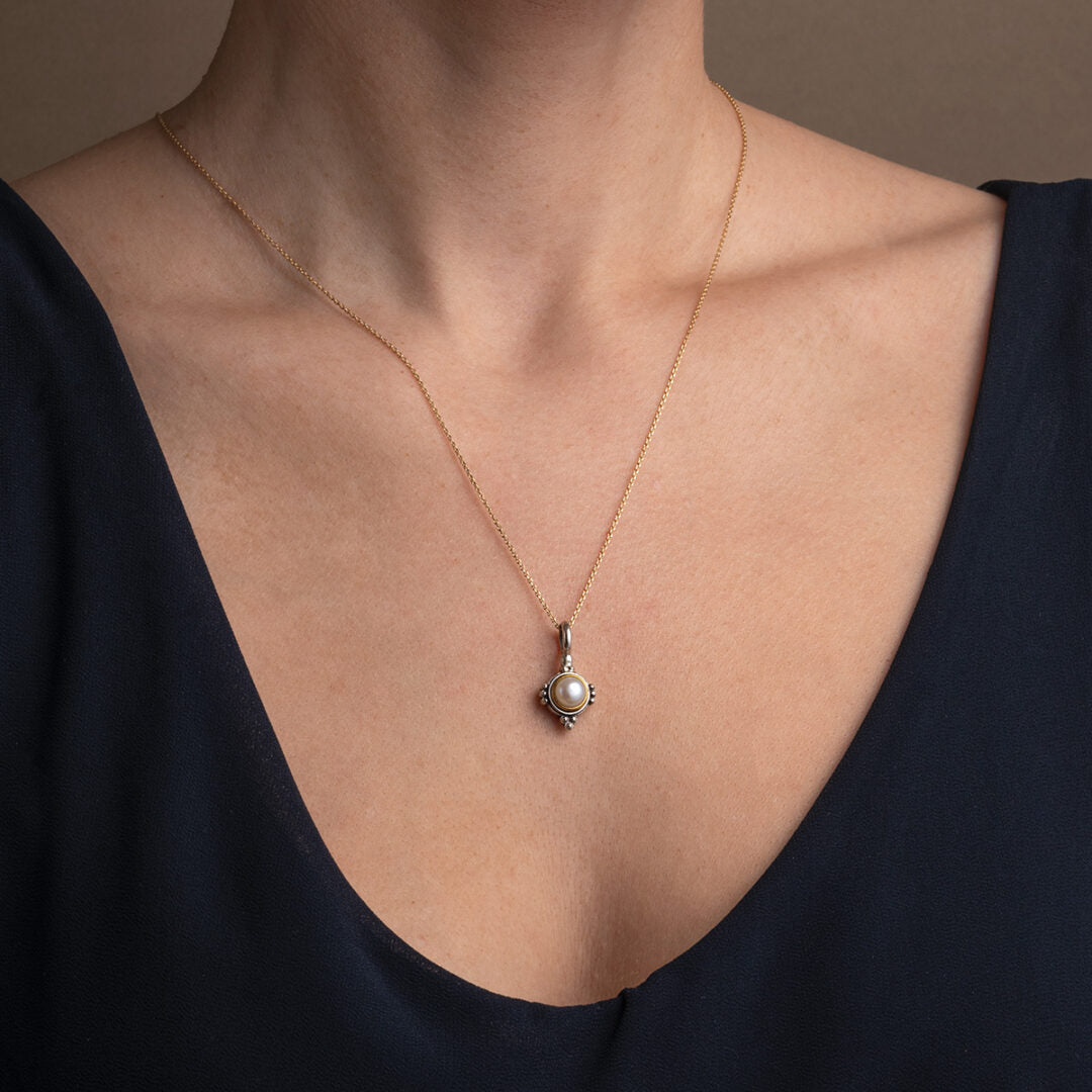 Gerochristo – Semeli Pendant with Pearl in Sterling Silver