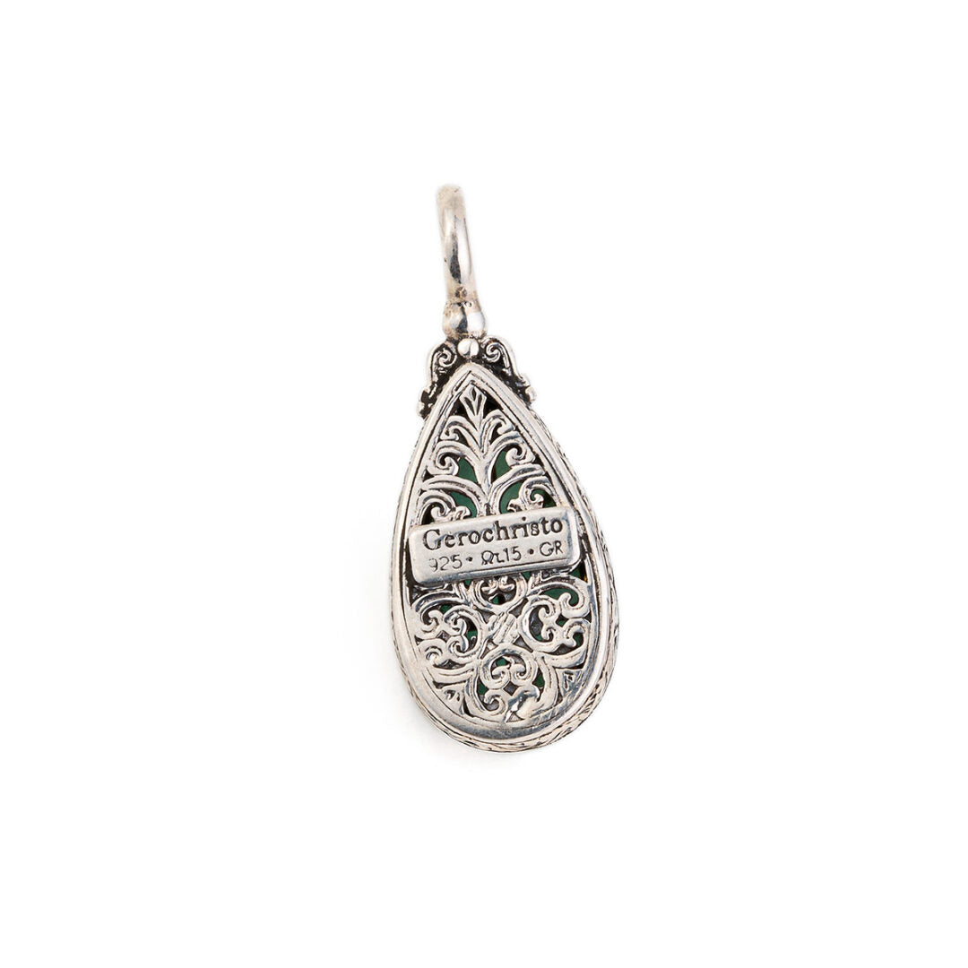 Dione teardrop pendant in sterling silver with Doublet stone
