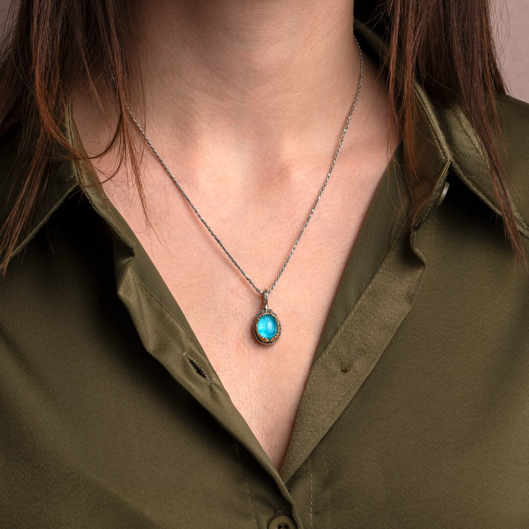 Gerochristo Iris Small Pendant with Gemstone