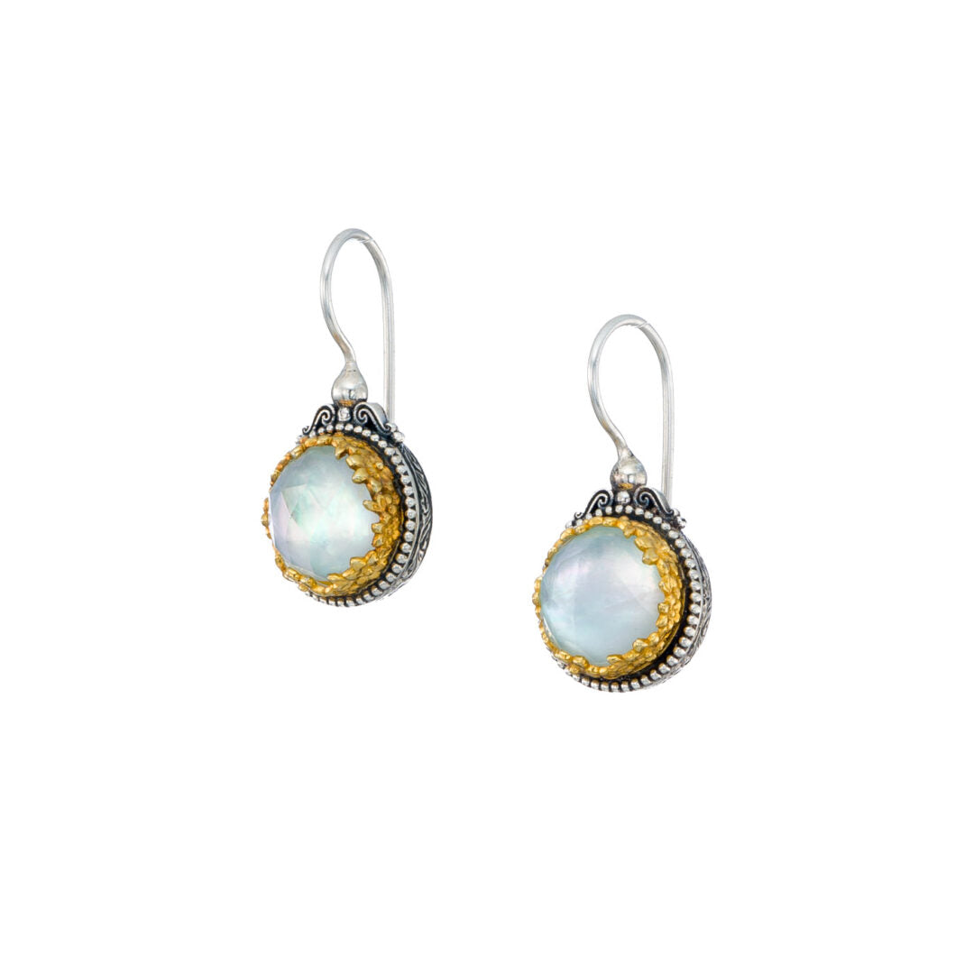 Gerochristo - Dione round earrings in Sterling silver with Gemstones