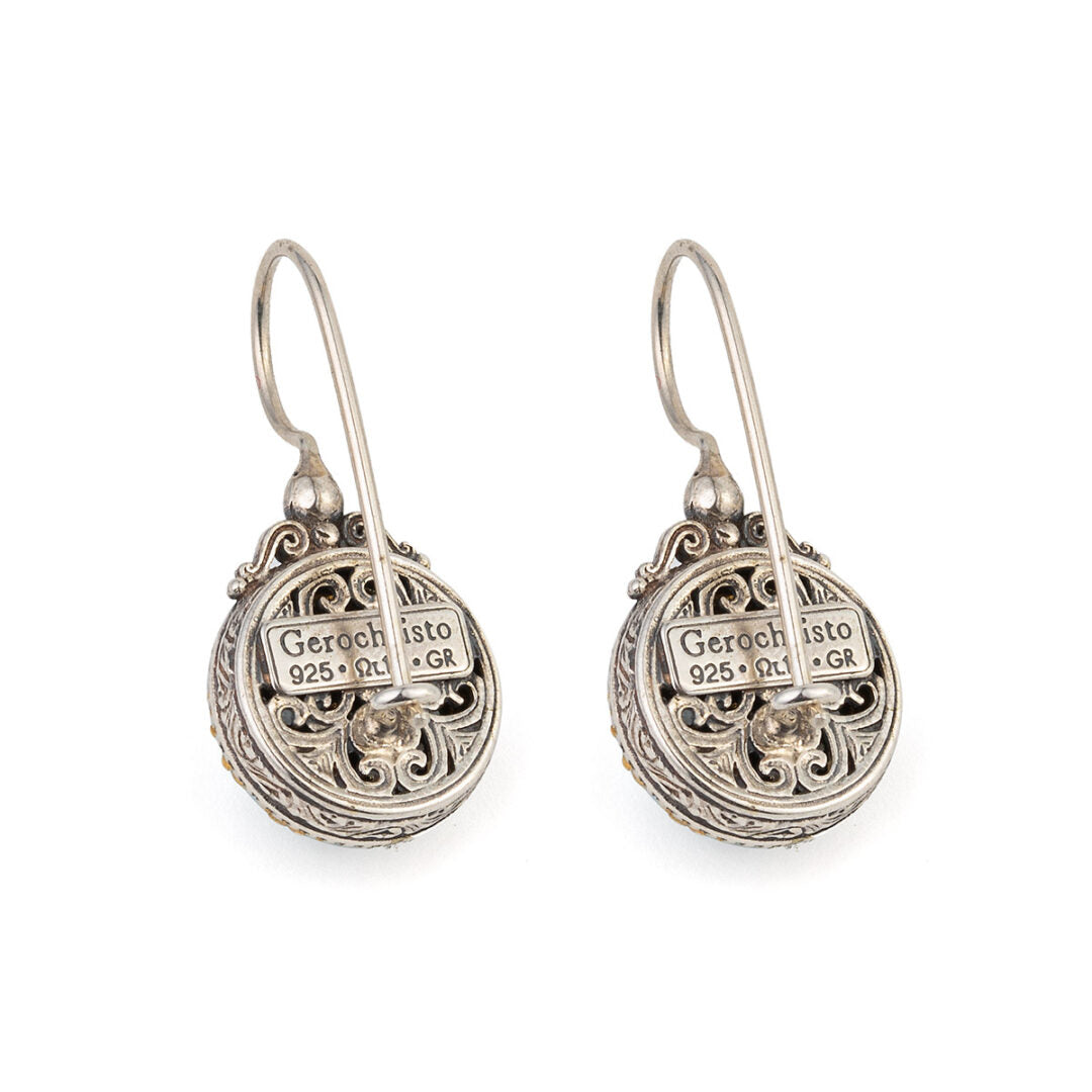 Gerochristo - Dione round earrings in Sterling silver with Gemstones