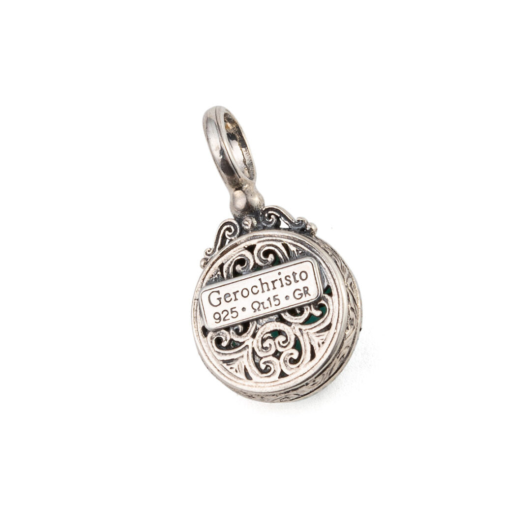 Gerochristo – Dione round pendant with Gemstones