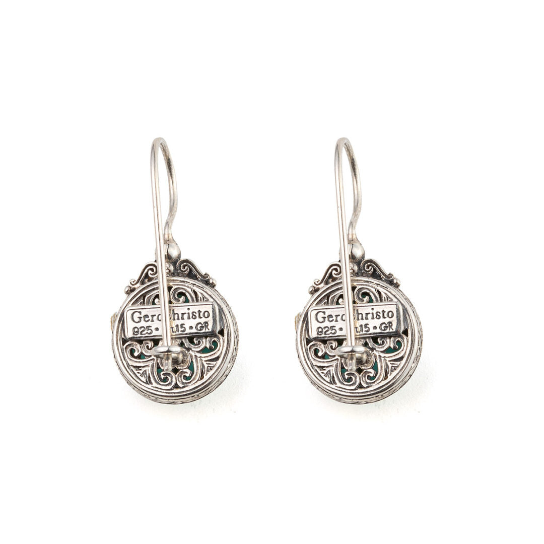 Gerochristo - Dione round earrings in Sterling silver with Gemstones