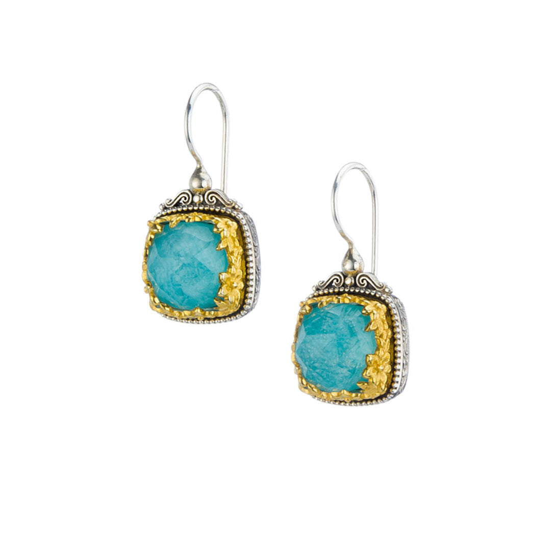 Gerochristo - Dione square earrings with Amazonite Gemstone