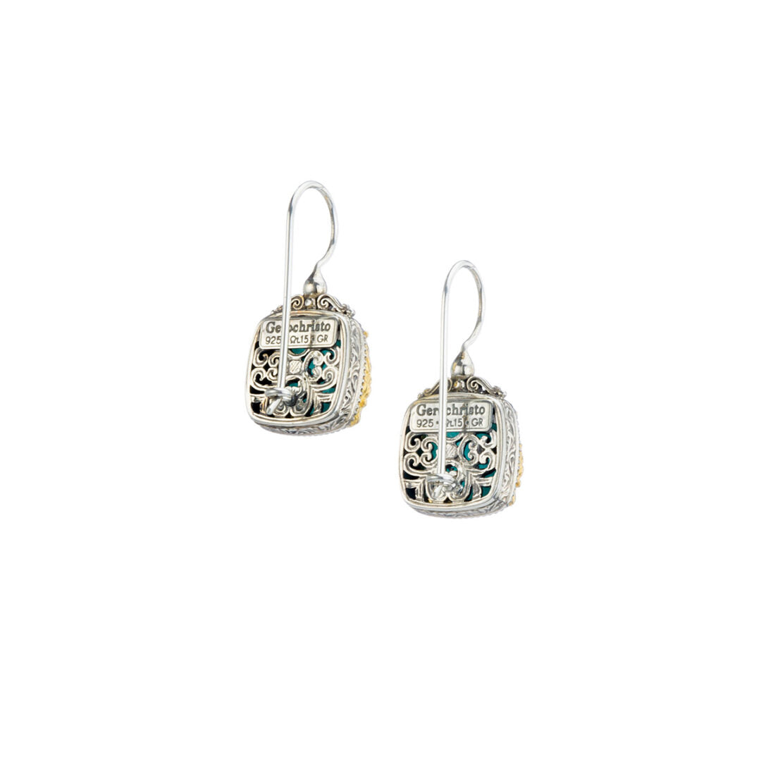 Gerochristo - Dione square earrings with Amazonite Gemstone