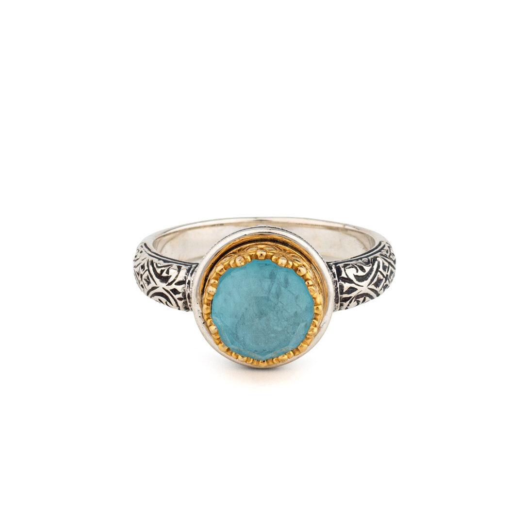 Gerochristo - Iris ring in Sterling Silver with Doublet stones
