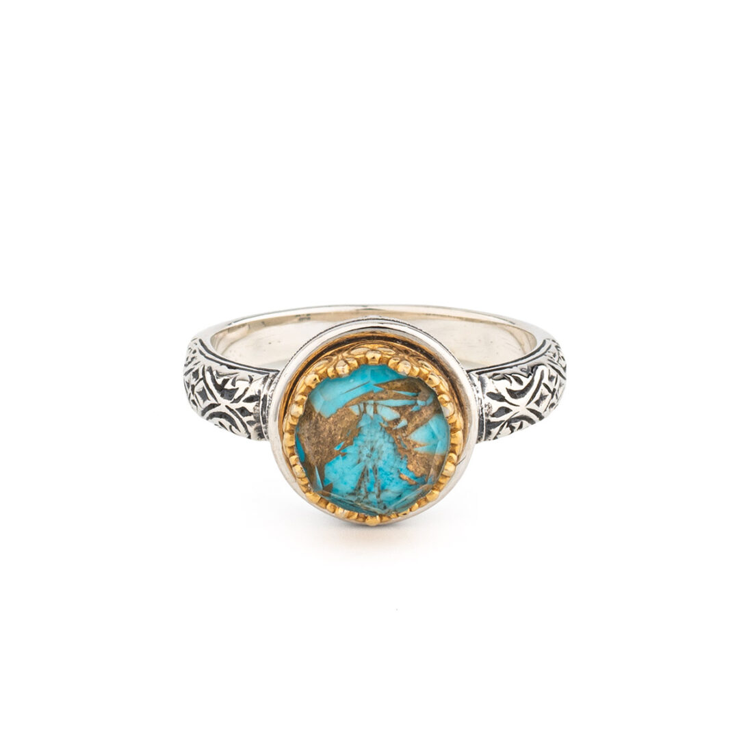 Gerochristo - Iris ring in Sterling Silver with Doublet stones