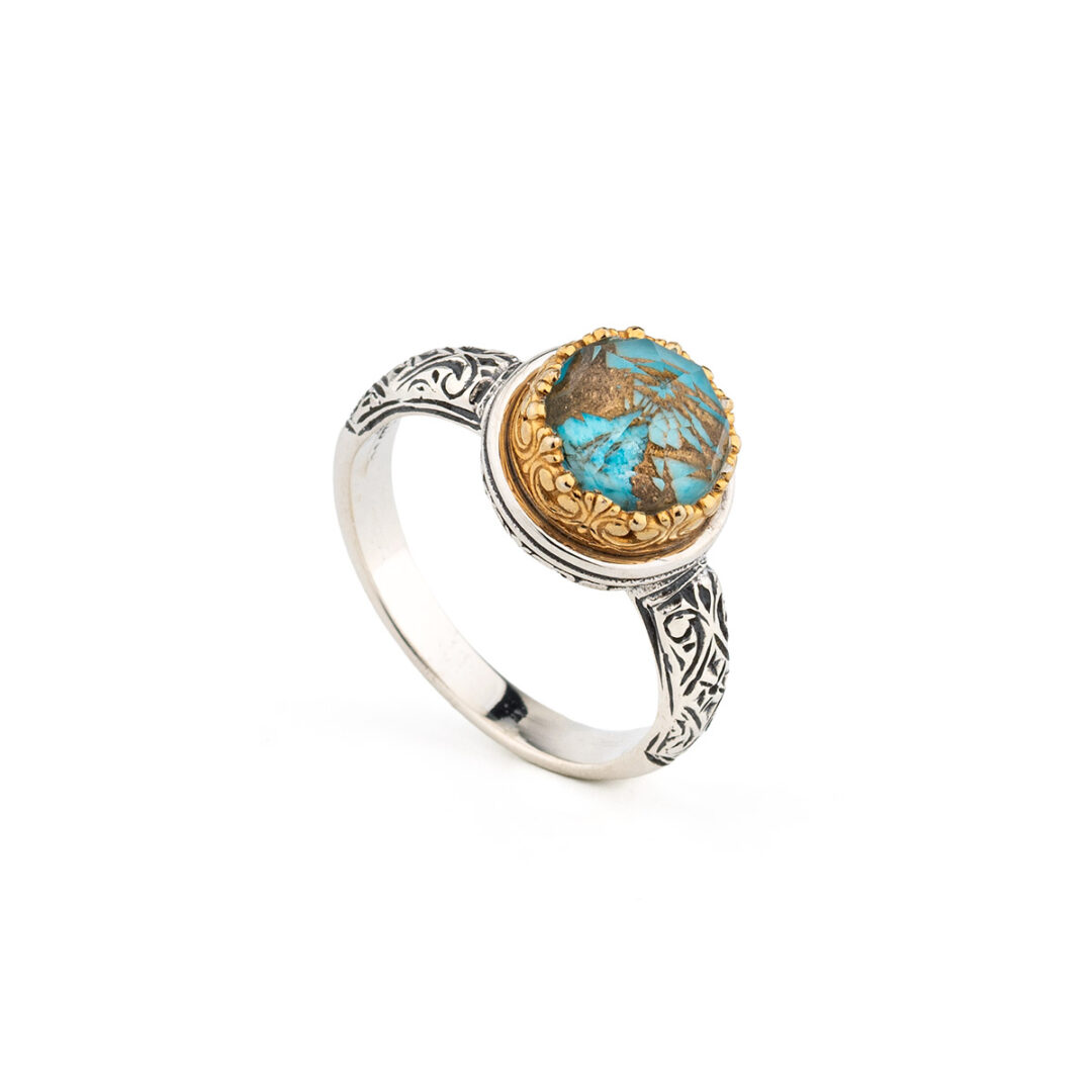Gerochristo - Iris ring in Sterling Silver with Doublet stones