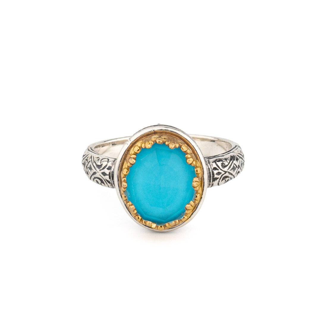 Gerochristo - Iris ring with Turquoise in 925 Sterling Silver