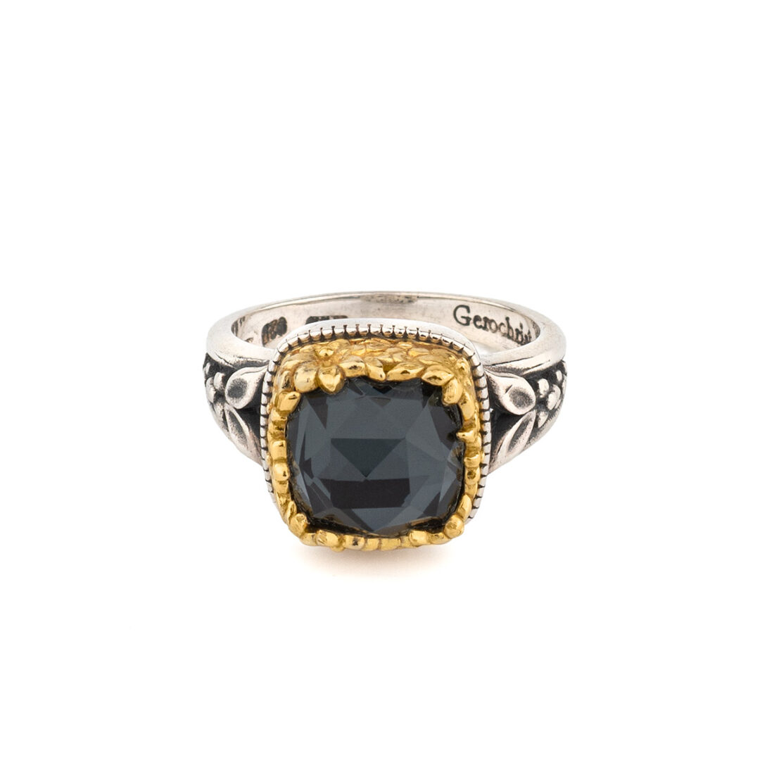 Gerochristo - Dione Square Ring in Sterling Silver with Doublet Stones