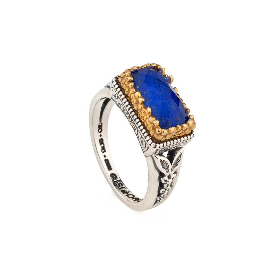 Gerochristo Rectangular Ring with Doublet Stone