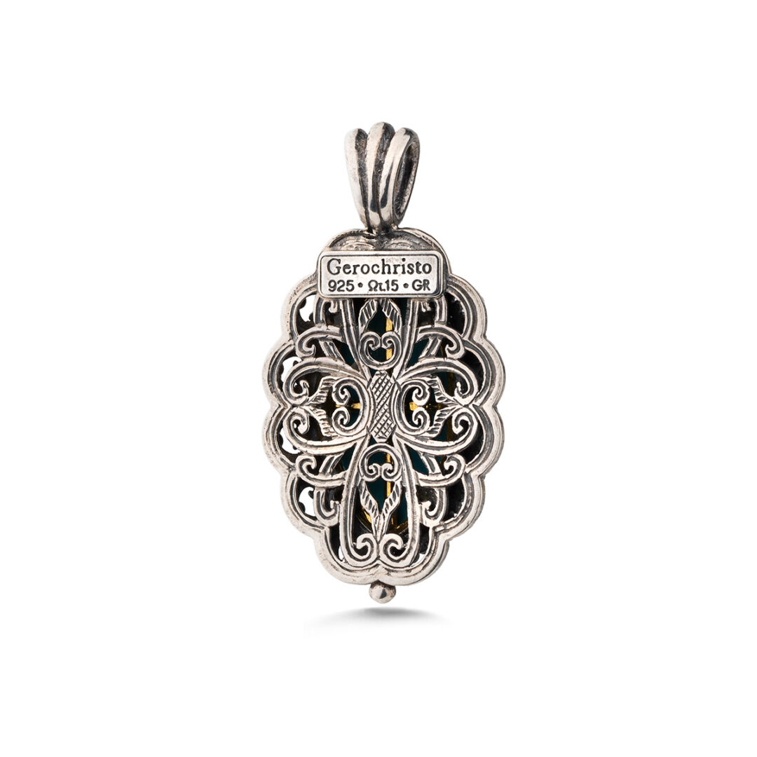 Gerochristo - Penelope Pendant in Sterling Silver with Turquoise