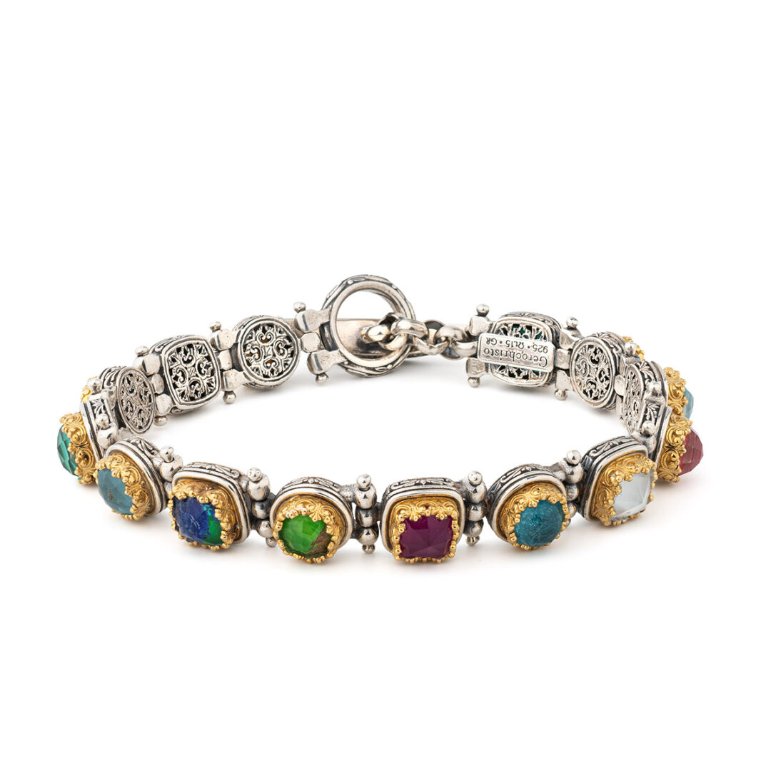 Gerochristo – Iris bracelet with Multi Precious Doublet Stones
