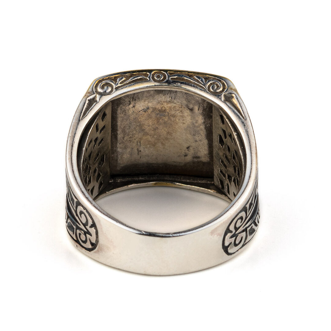 Rosette Ring in Sterling Silver and Gold Plated
