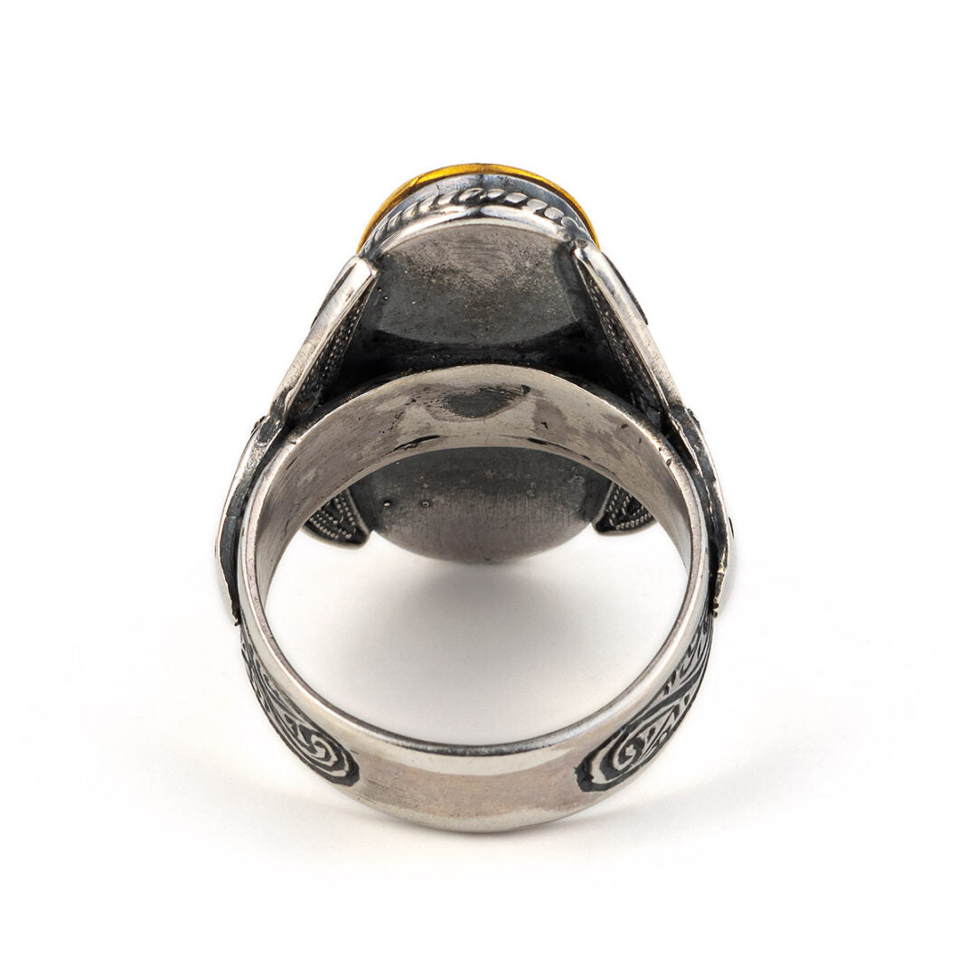 Vintage Flower Ring - silver and gold plated