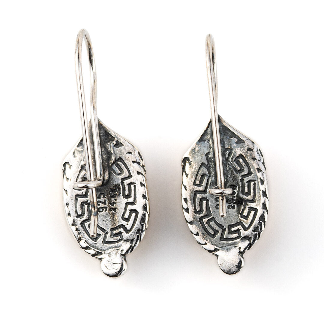 Earrings with byzantine vintage engravings - silver and gold plated