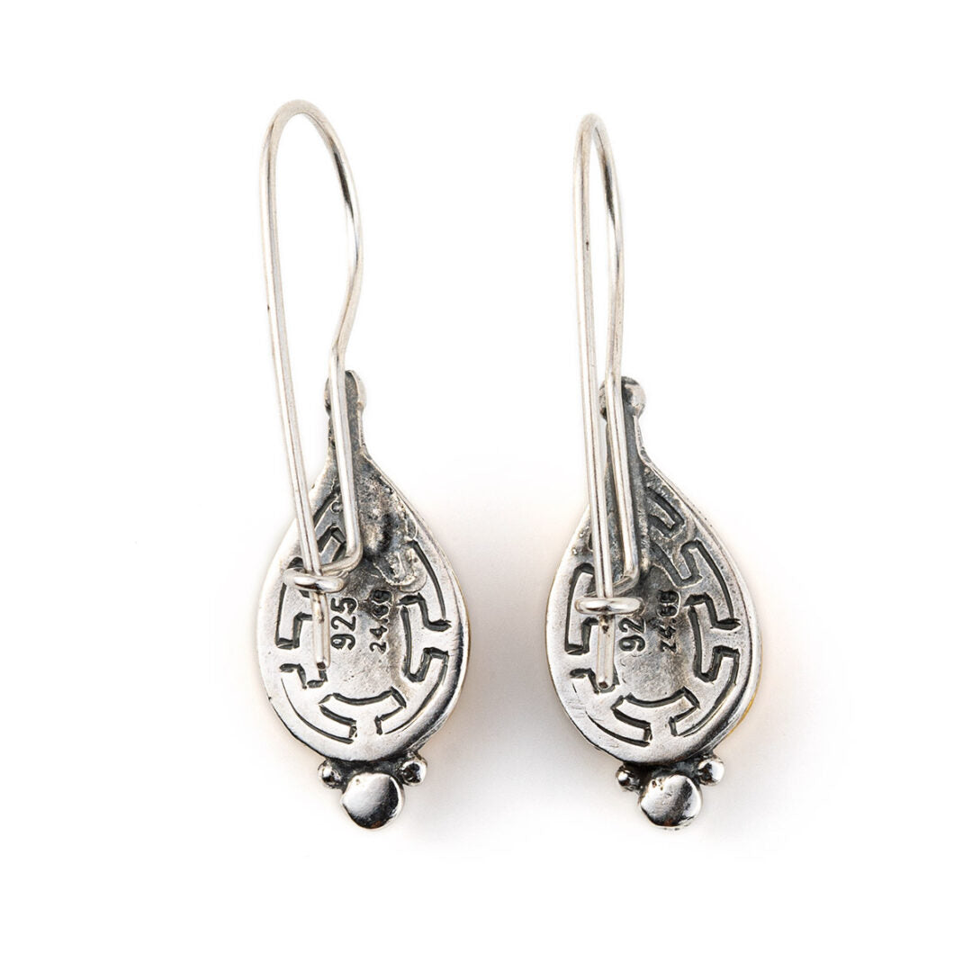 Vintage Engraved earrings - silver and gold plated