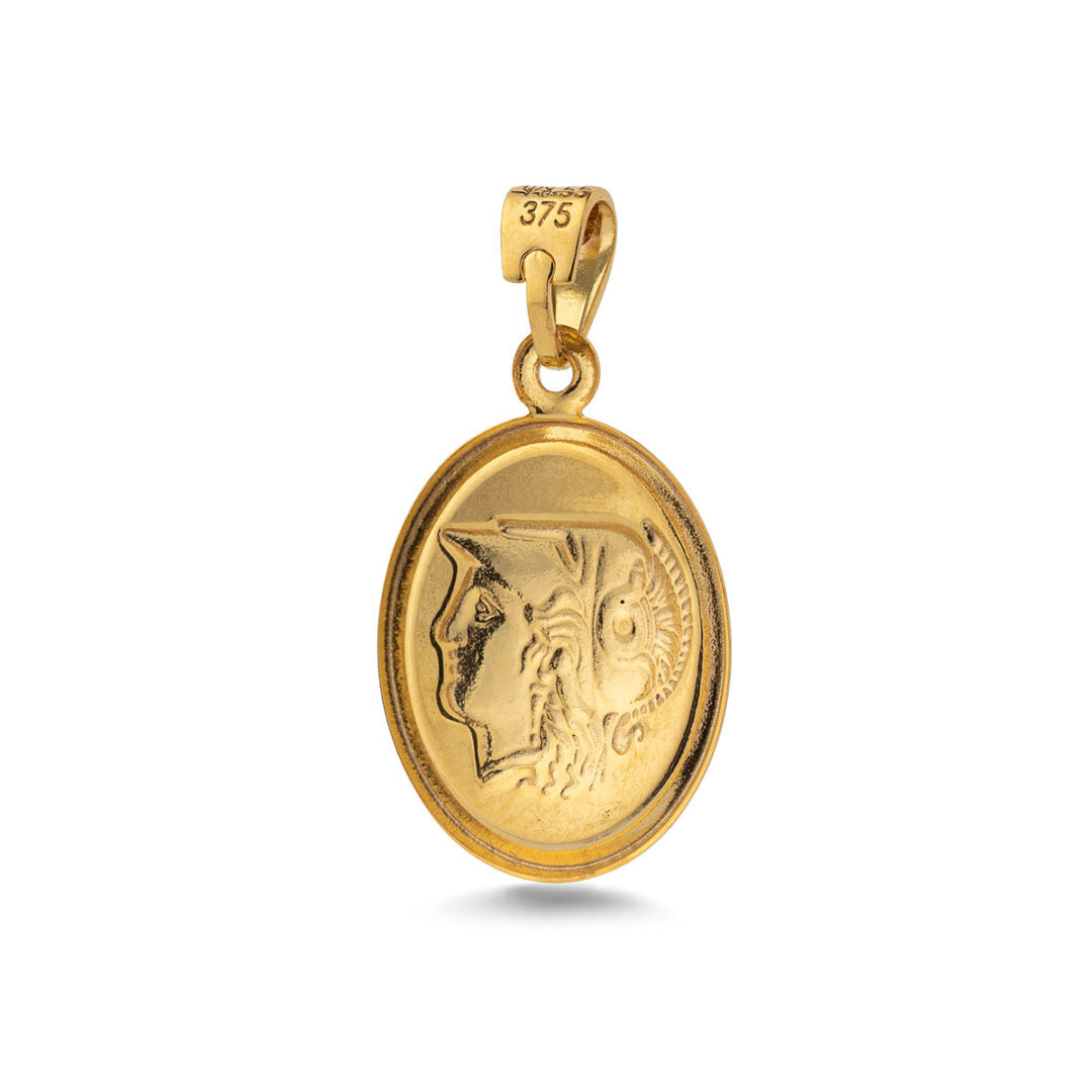 Goddess Athena Pendant - 9K Gold