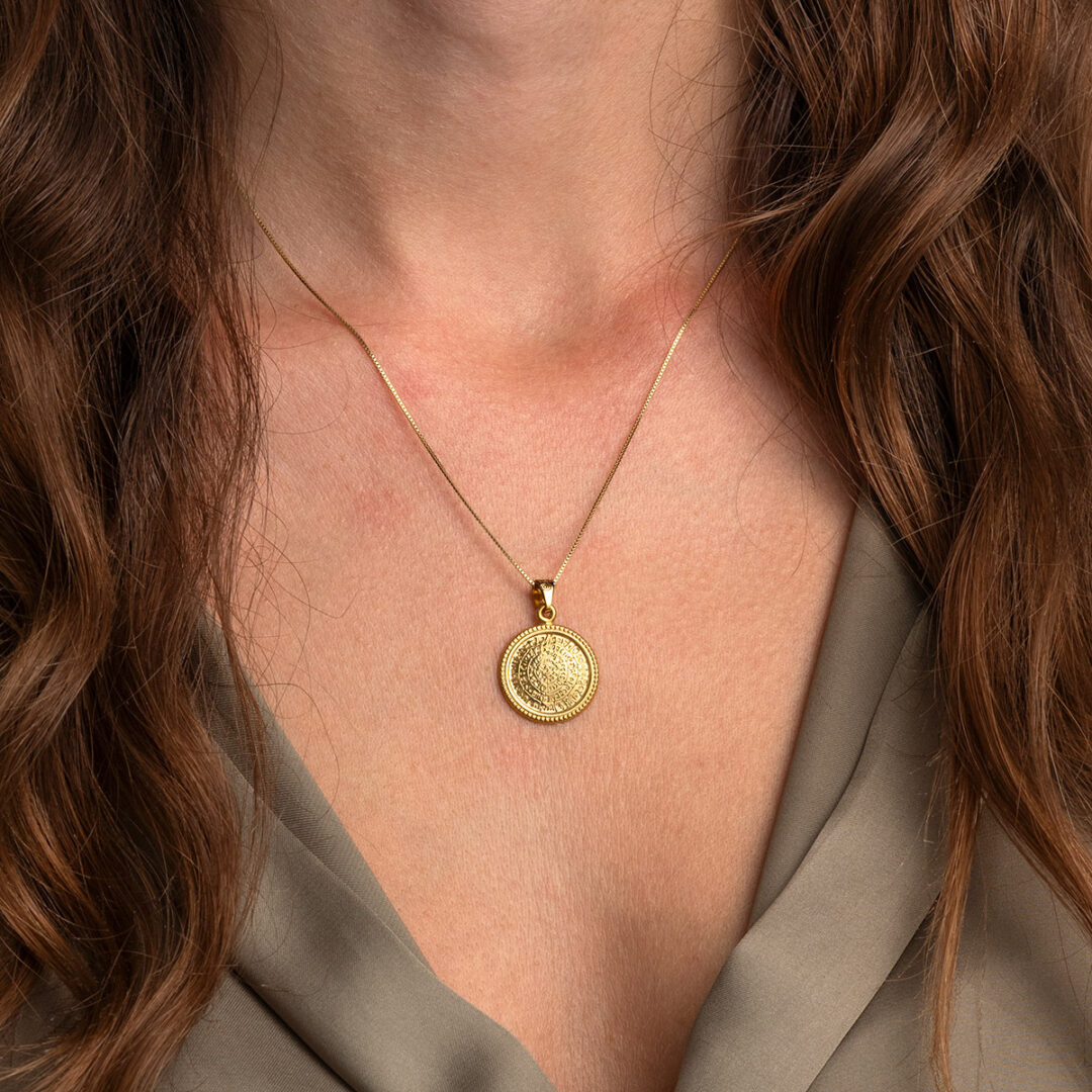 Phaistos Disc Pendant in 9K Gold
