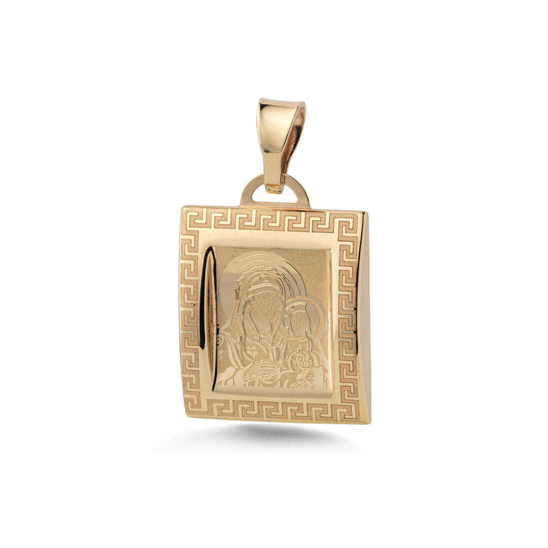 Virgin Mary and Jesus Pendant in 9K Gold