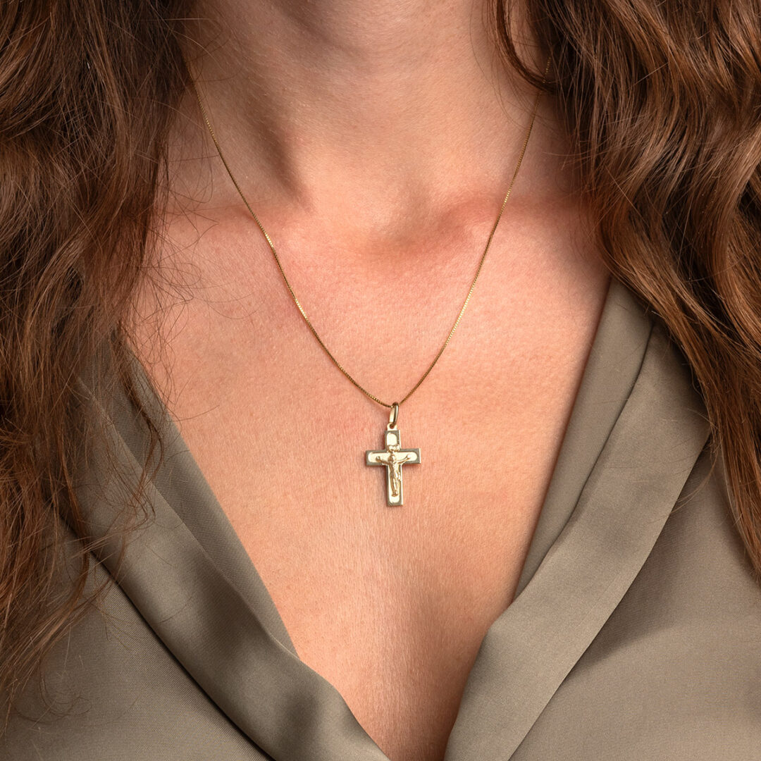 Crucifix Jesus Cross Gold Pendant
