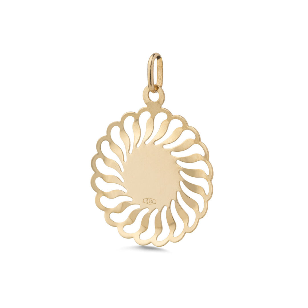 Virgin Mary and Jesus Medallion – 14K Gold