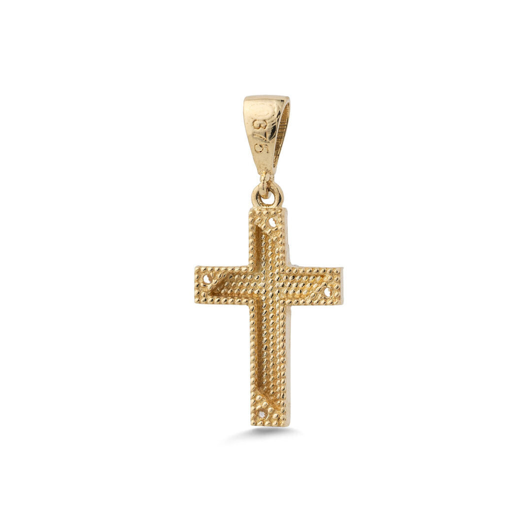 9K Gold Cross with Zircon