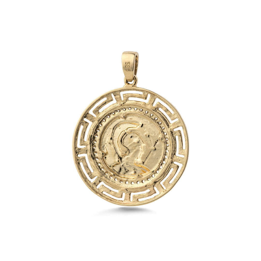 14K Gold Greek Goddess Athena Pendant – Fine Mythology Jewelry