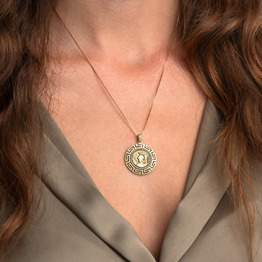 14K Gold Greek Goddess Athena Pendant – Fine Mythology Jewelry