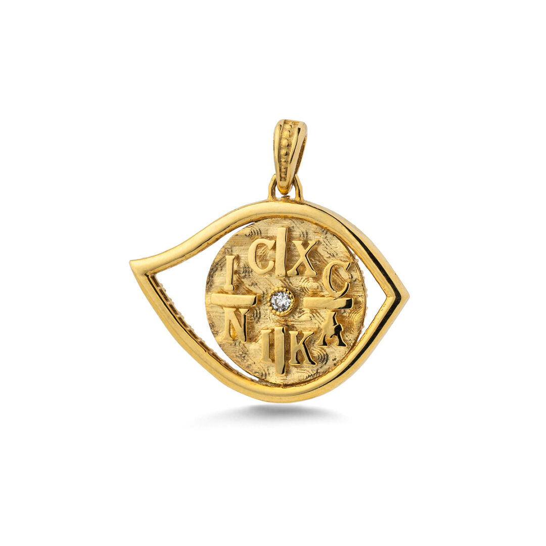 Constantinato Flouri Amulet Eye – 9K Gold Protection Pendant