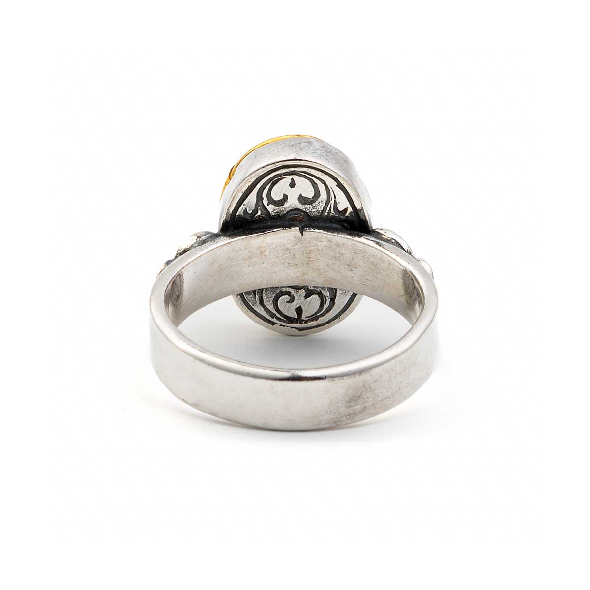 Vintage Traditional Ioannina Ring 925 Silver and Gold Plated