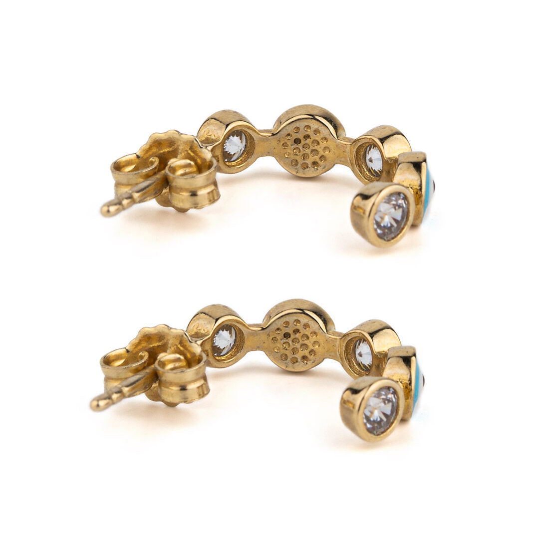 Eye Hoop Earrings – 9K Gold