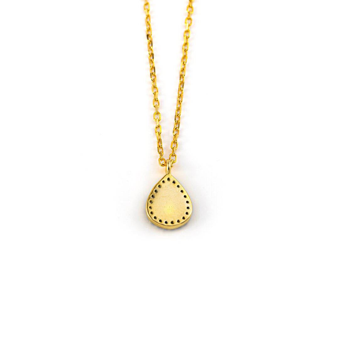 Sterling Silver Gold Plated Eye Necklace with Zircon