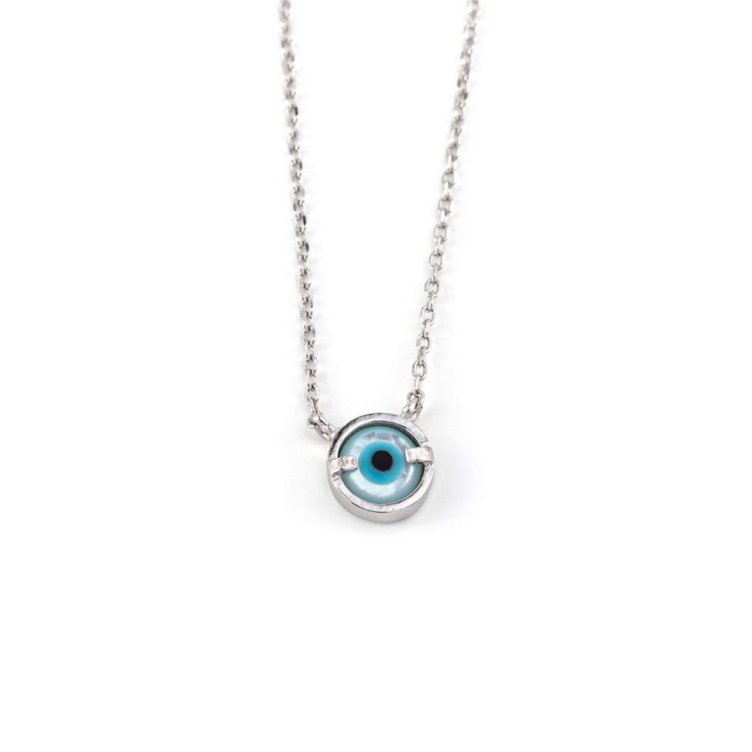 Sterling Silver Tiny Eye Necklace