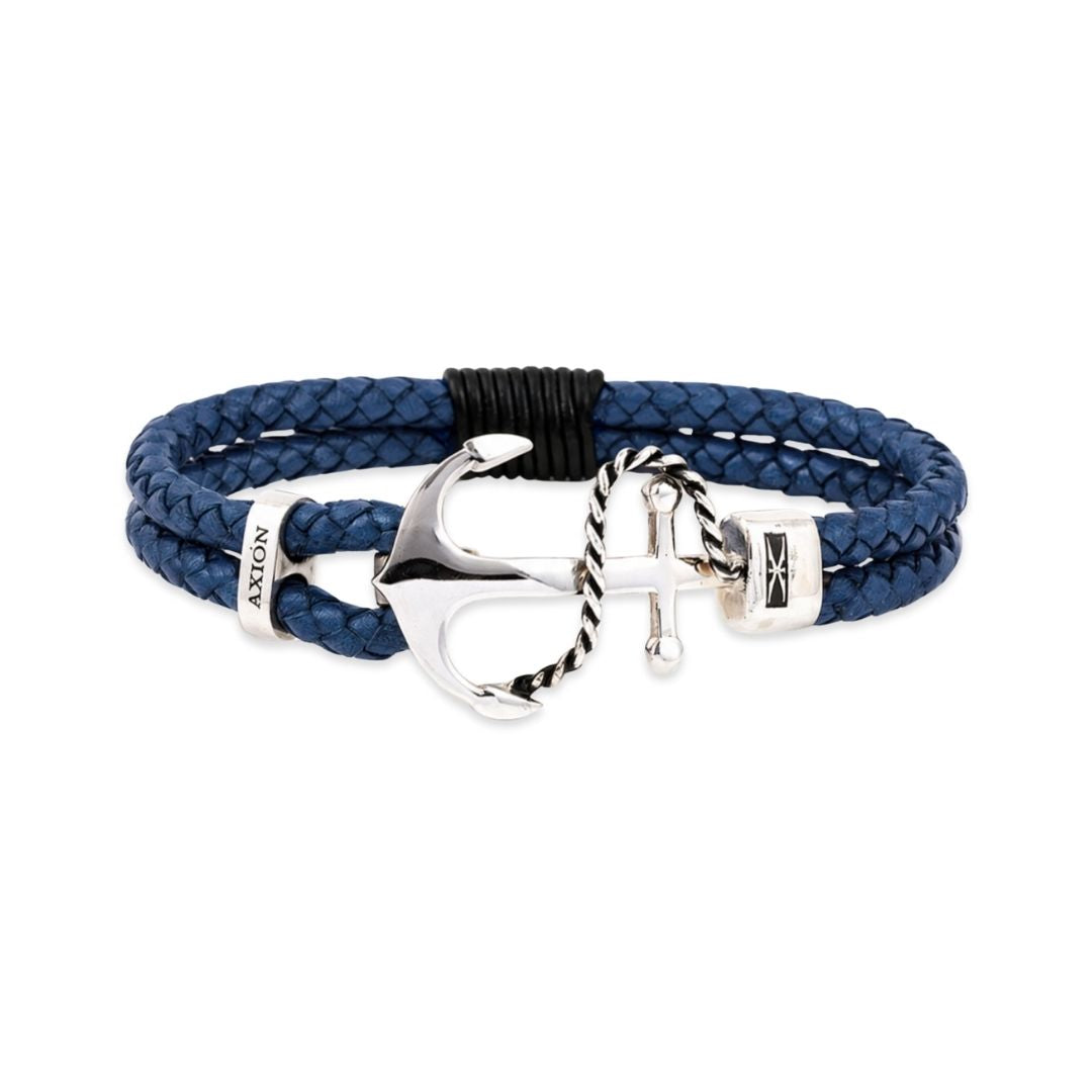 Brown Anchor Bracelet - 925 Sterling Silver — Blue