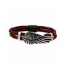 Wing Leather Bracelet - 925 Sterling Silver — Red