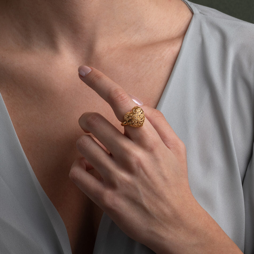 Gerochristo - Kallisto Heart Ring in Gold plated sterling silver