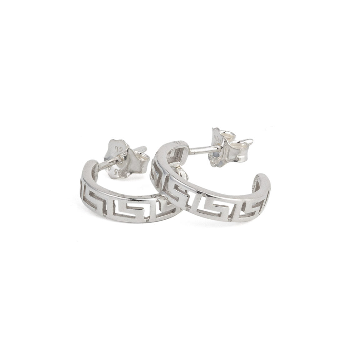 Greca Hoop Earrings - 925 Sterling Silver