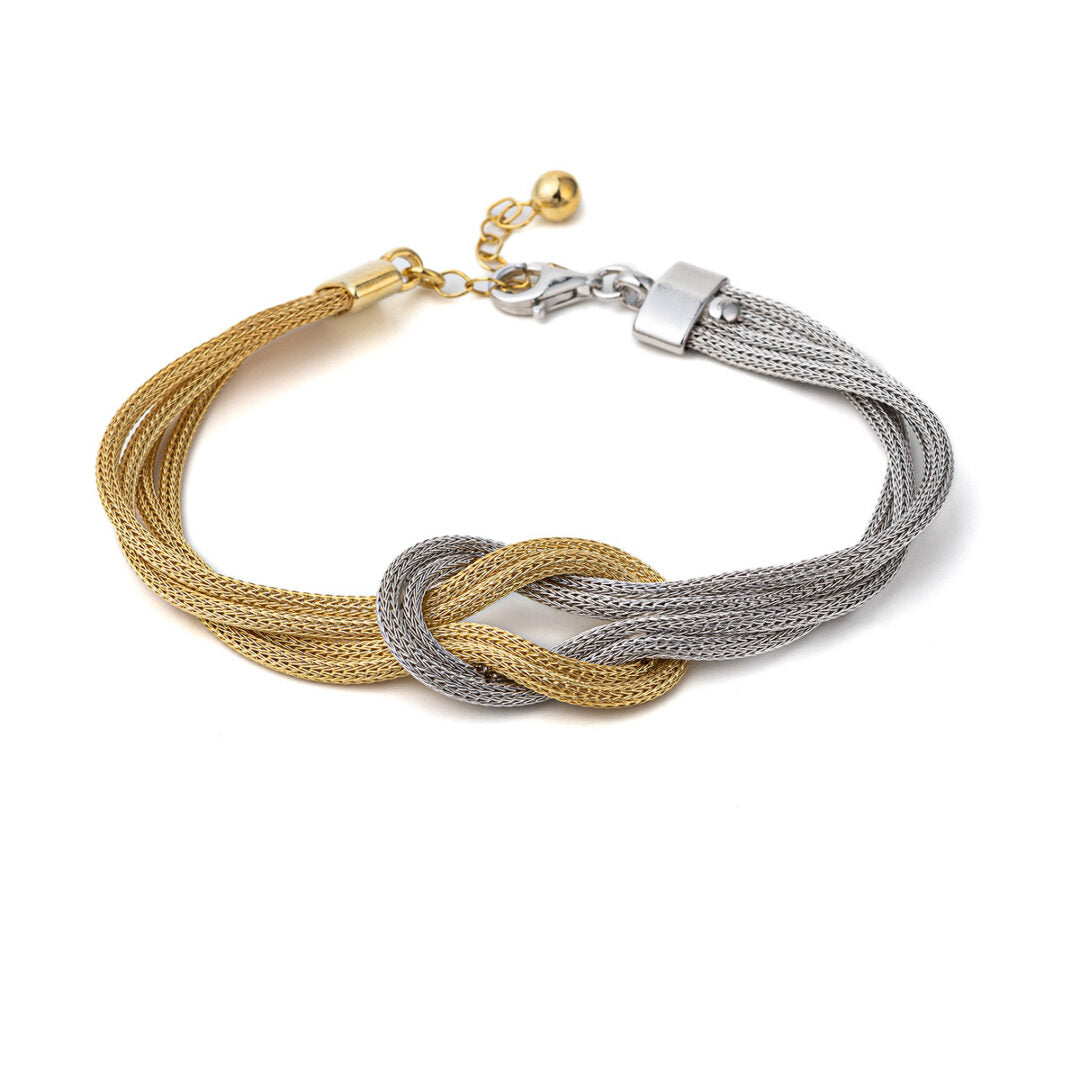 Hercules Knot Chain Bracelet - 925 Sterling Silver and Gold Plated