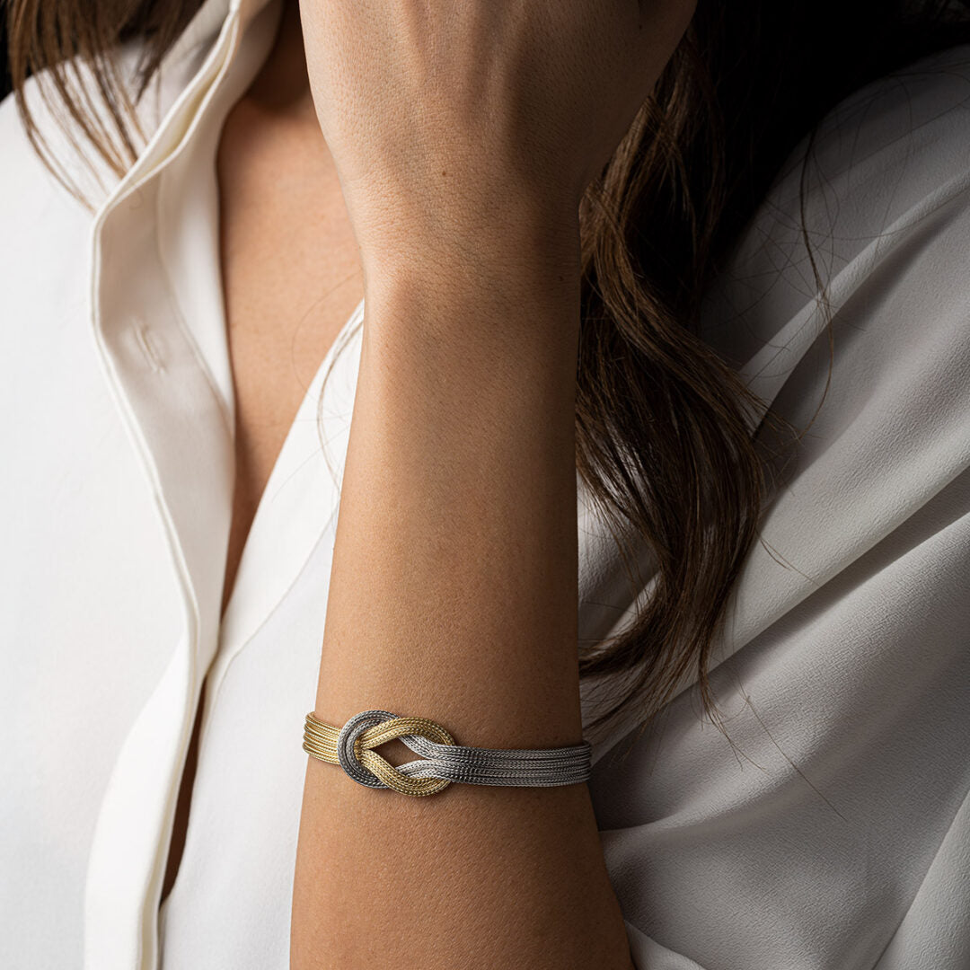 Hercules Knot Chain Bracelet - 925 Sterling Silver and Gold Plated