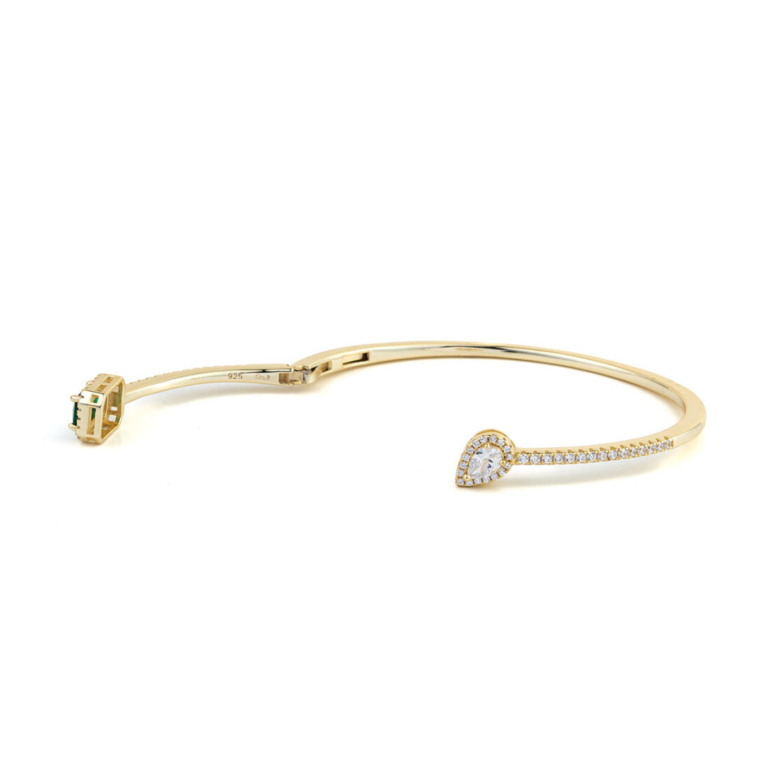 Adjustable Bracelet Green Cubic Zirconia